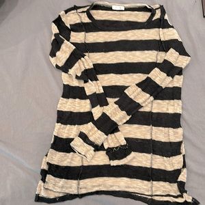 LNA black and tan striped sweater.